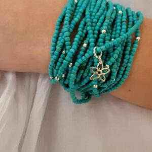 Pulsera turquesa flor