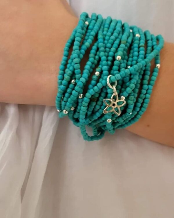Pulsera turquesa flor