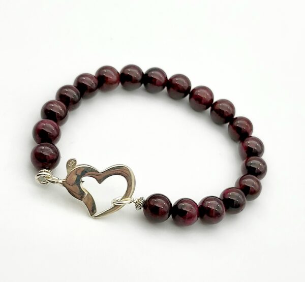 Pulsera granate corazón