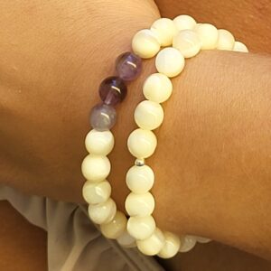 Duo pulseras nacar y Amatista