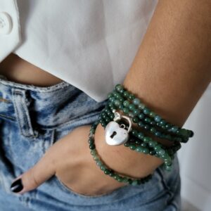 Pulsera vueltas agata musgosa