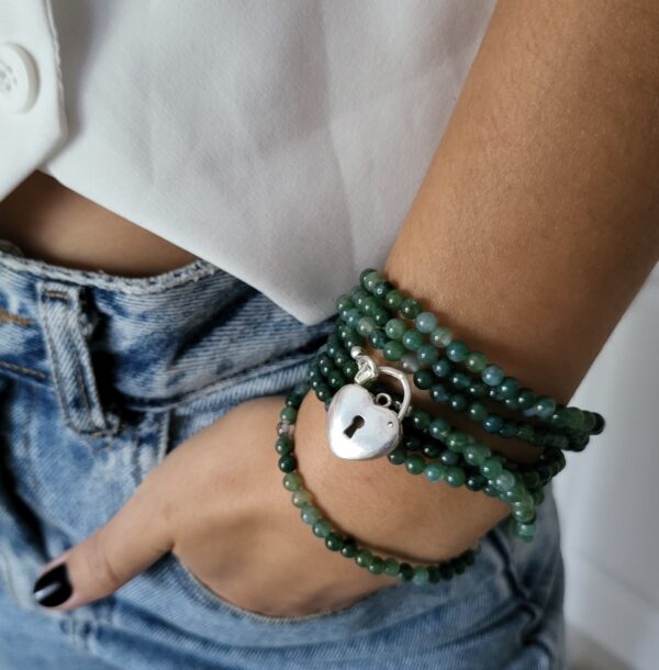 Pulsera vueltas agata musgosa