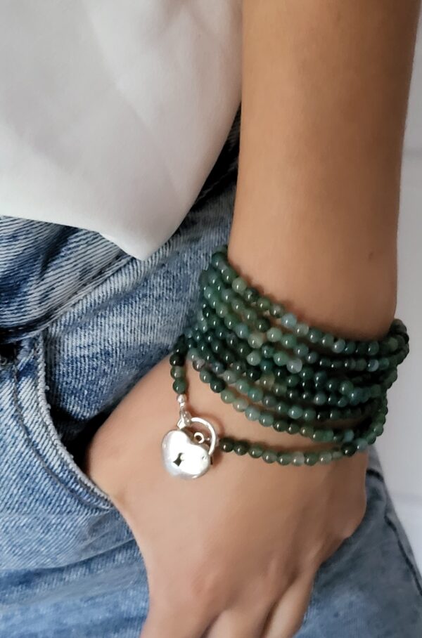 Pulsera vueltas agata musgosa - Image 2