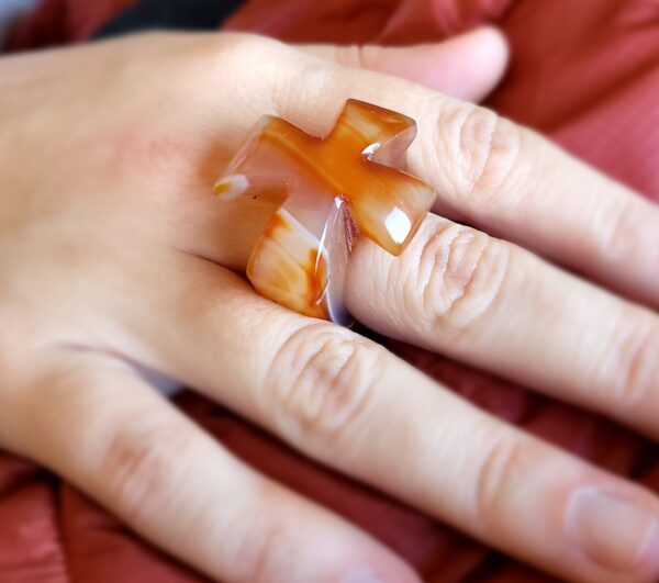 Anillo agata cornalina