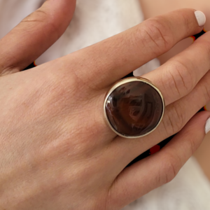 Anillo agata cornalina